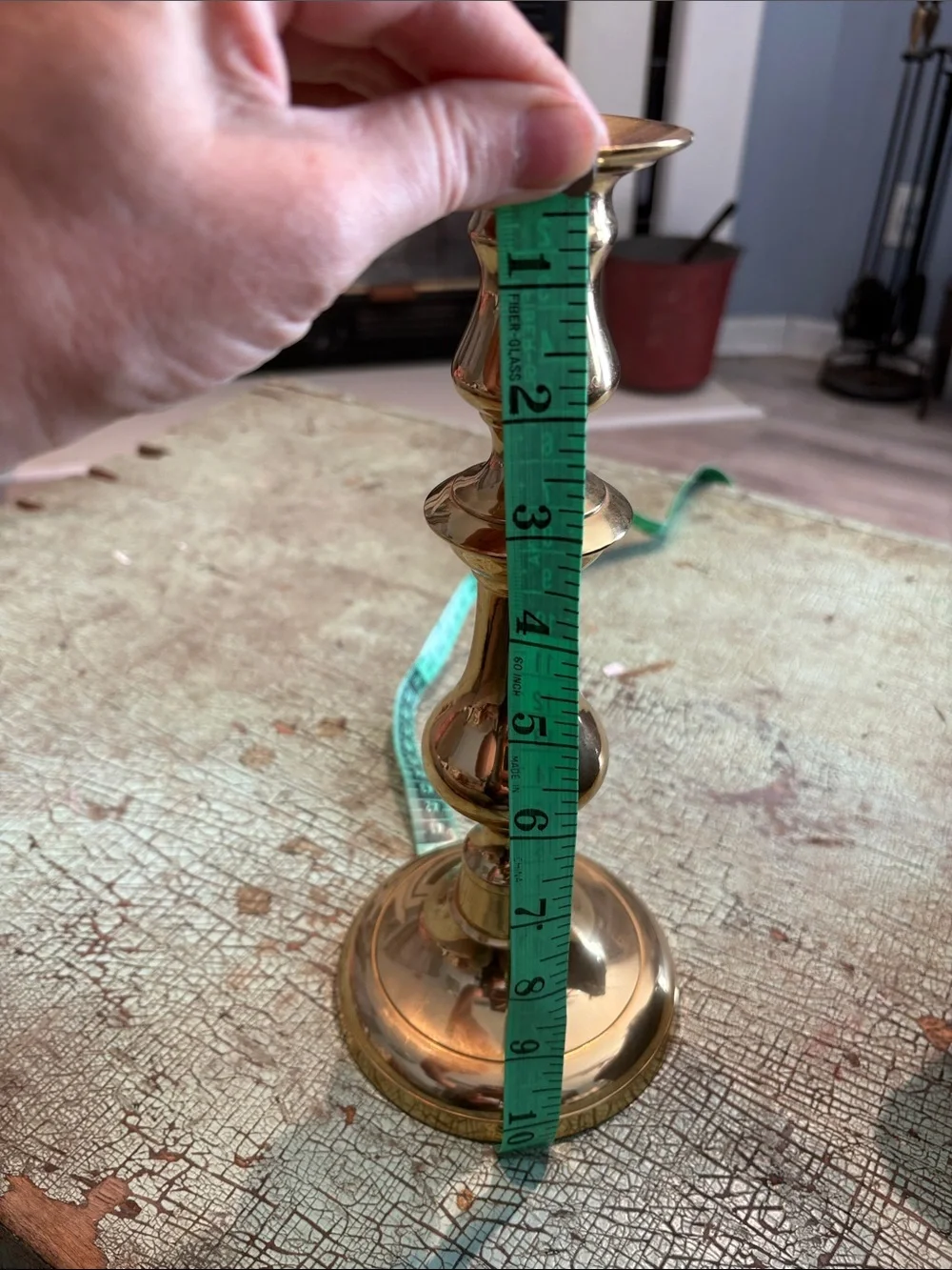 Vintage Polished Brass Baluster Candlestick Holder 10” Tall Single